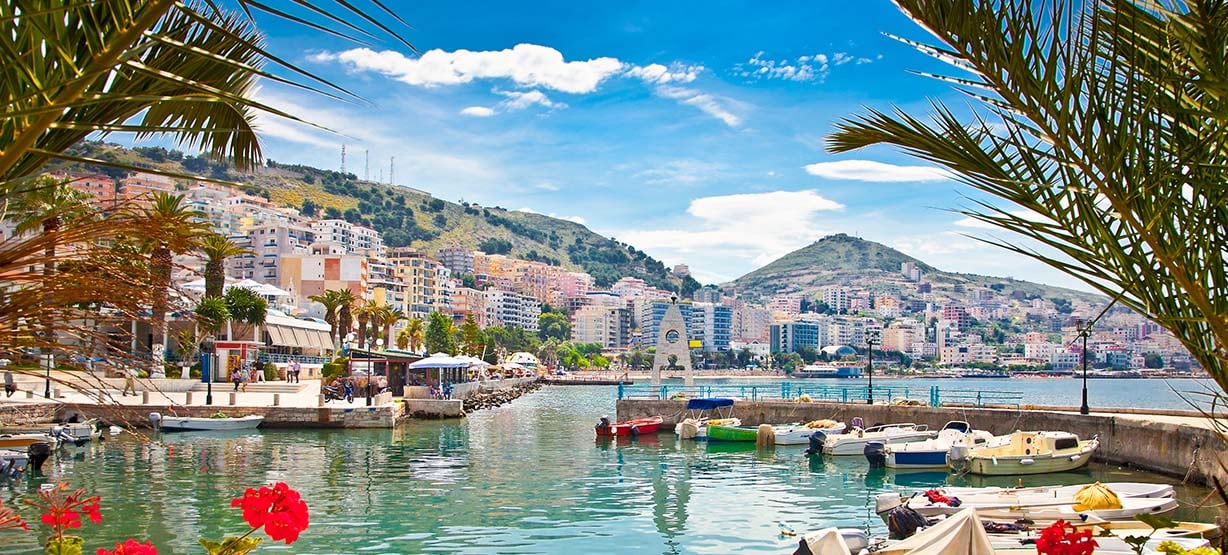 sarandas port at ionian sea