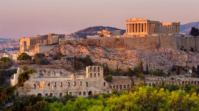 Greece, Athens. The Parthenon, Theater Of Herodes Atticus, The Odeon of Herodes Atticus and The Erechtheum.